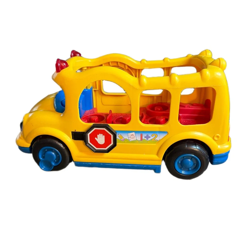 Fisher Price Little People 2008 Lil Movers Kids Yellow School Bus Toy Vehicle